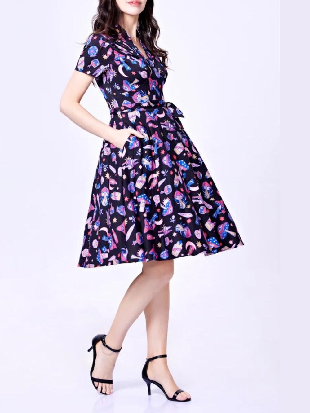 Miss Lulo Rose Potions fit & flare dress vegan soysilk jersey whimsigoth witchy